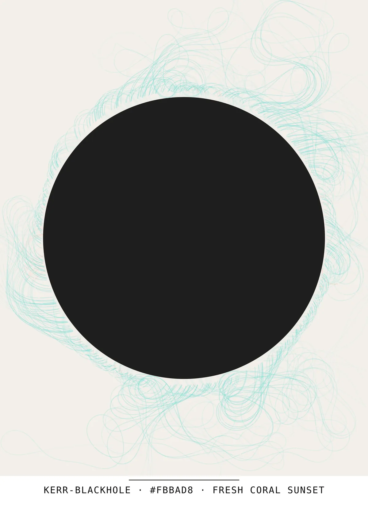 Trou noir de Kerr, art génératif — génération n°87