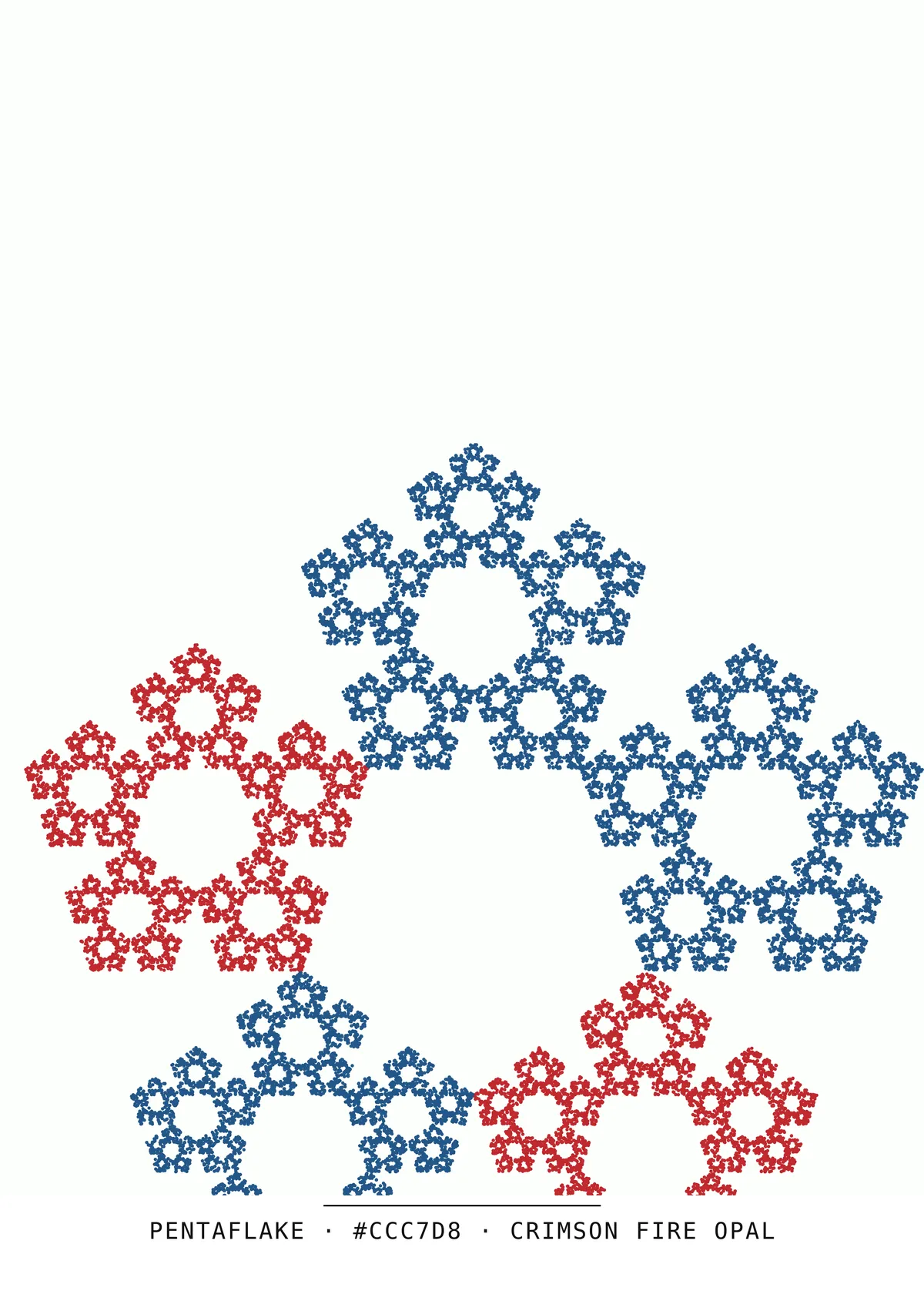 Pentaflake (pentagone de Sierpiński), art génératif — génération n°88