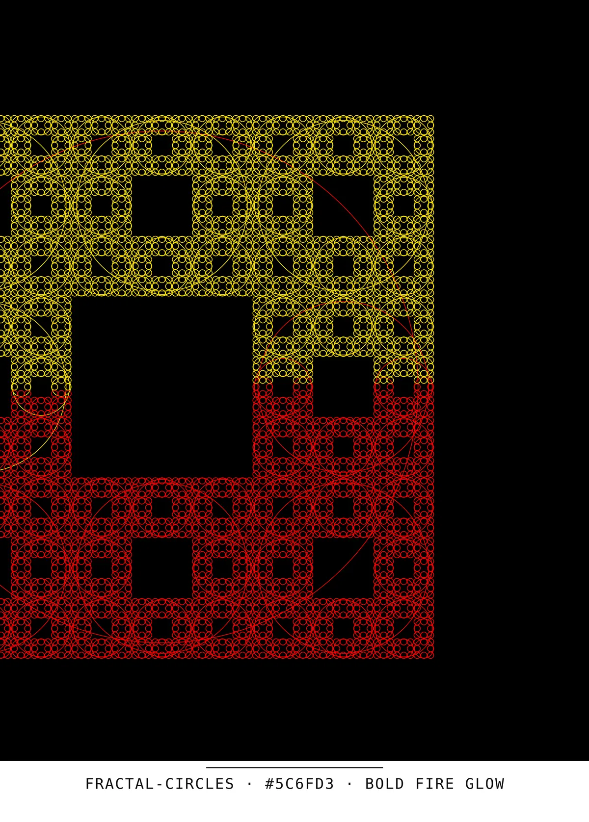 Cercles fractals, art génératif — génération n°91