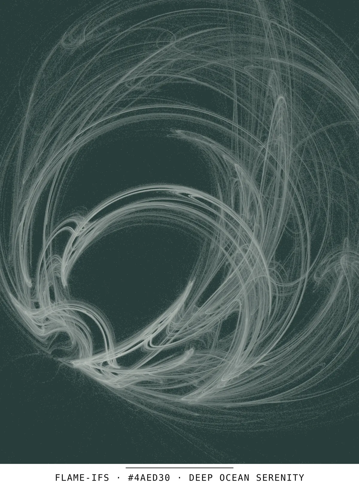 Flamme fractale, art génératif — génération n°77